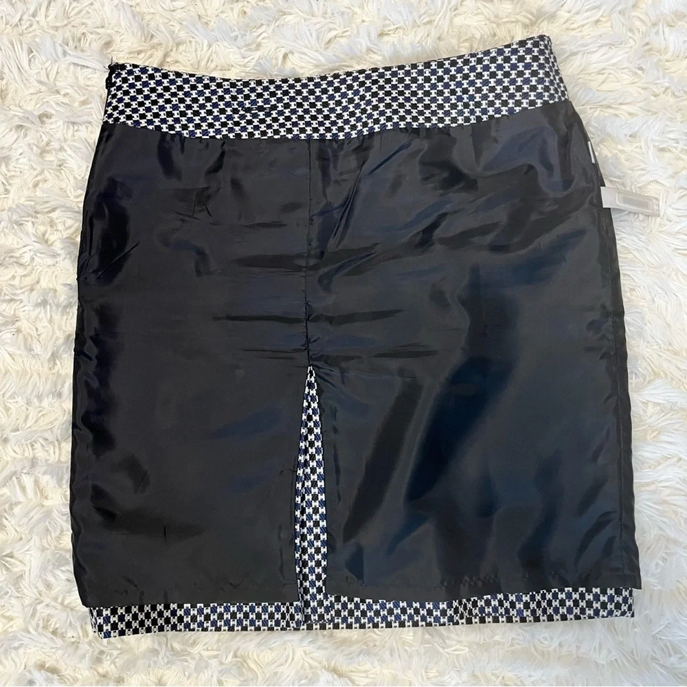 Ann Taylor Women's Black and Blue Plaid Pencil Office Skirt Size 10-Fall Winter - Picture 6 of 12
